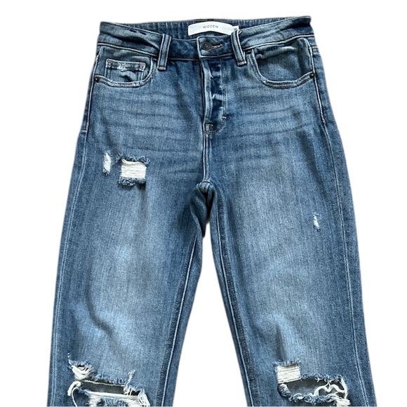 Hidden Jeans Zoey Mom Fit Button Fly Distressed Straight‎ Leg Jeans Size 25 - Picture 2 of 9
